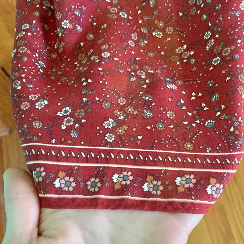 Women’s size small Max Studio red/maroon gently used long floral dress - Picture 8 of 8